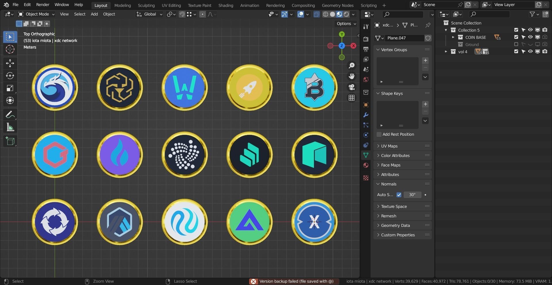 15 Base Crypto Coins vol4 Low-poly 3D model_1
