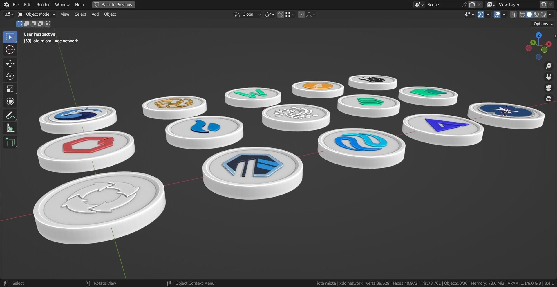 15 Base Crypto Coins vol4 Low-poly 3D model_14