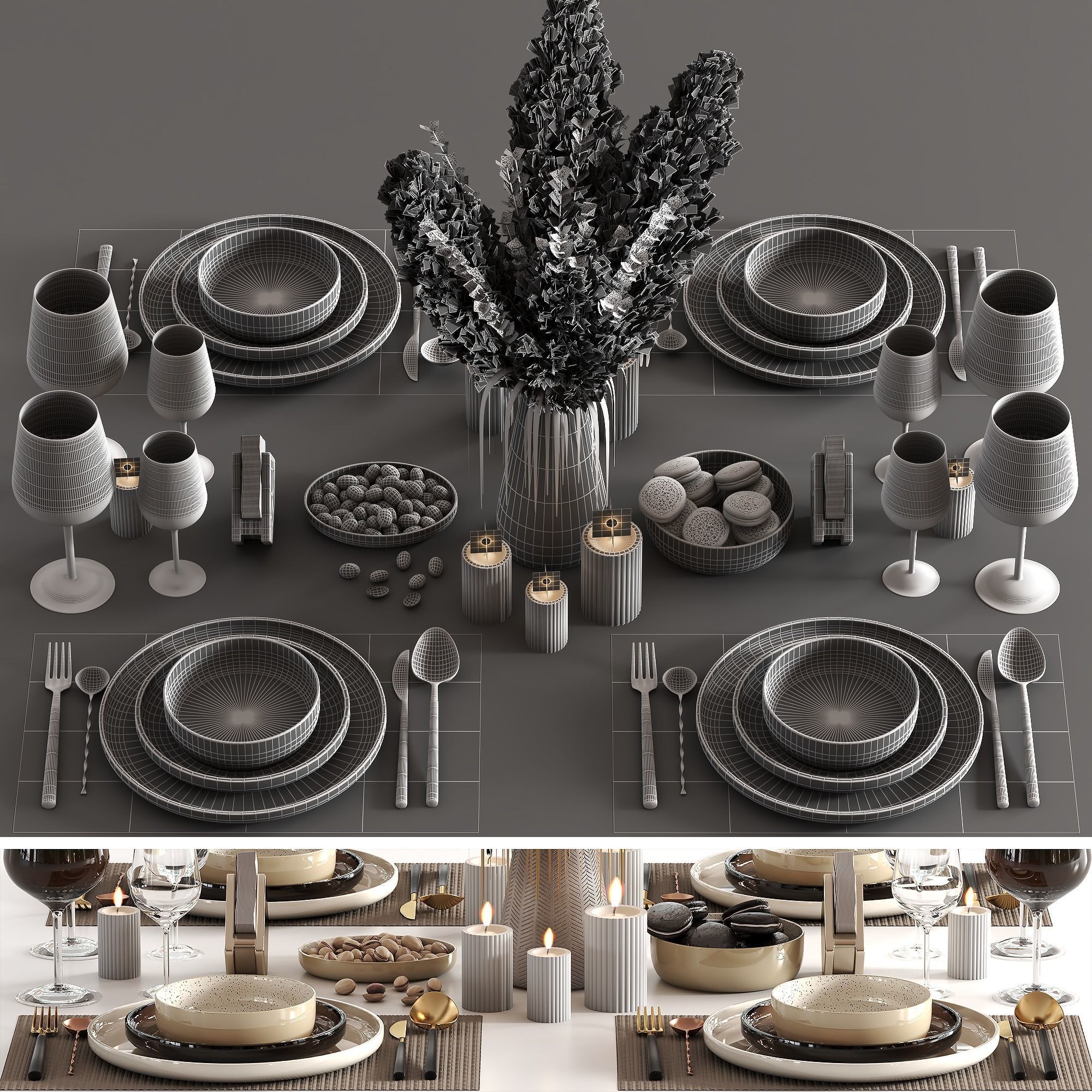 tableware-set-003 Low-poly 3D model_4