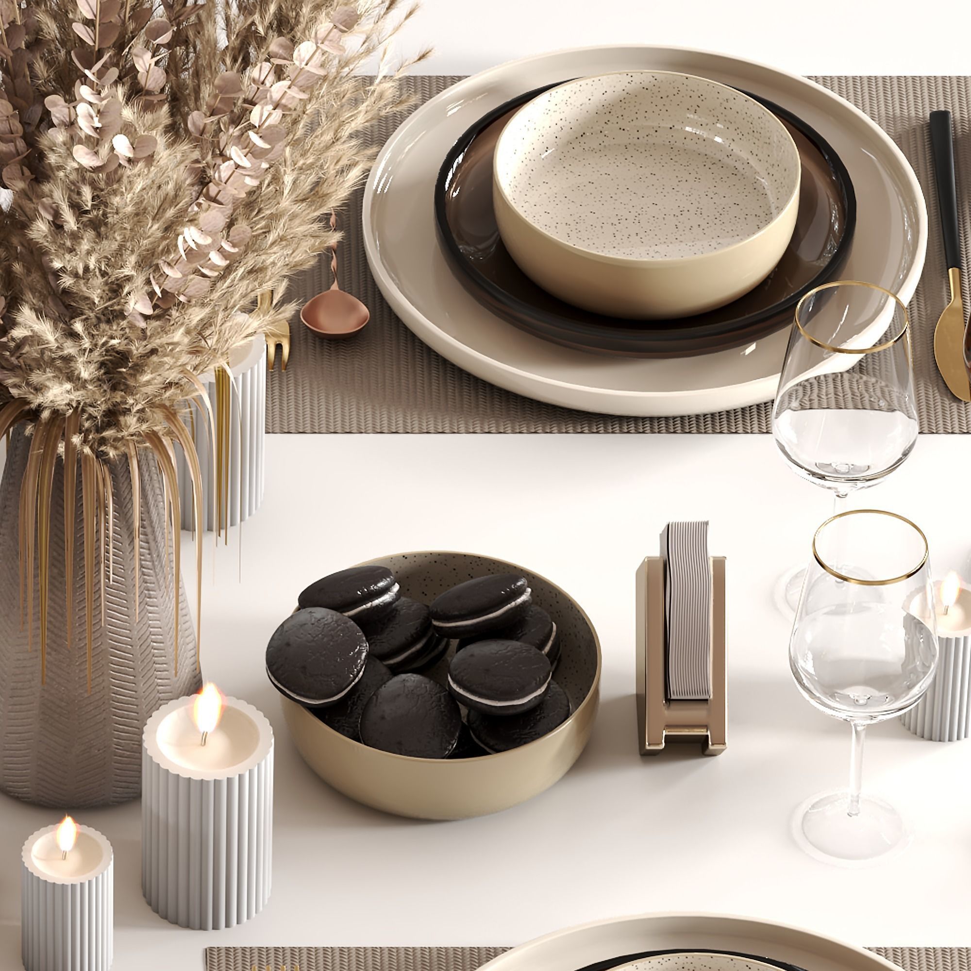 tableware-set-003 Low-poly 3D model_3