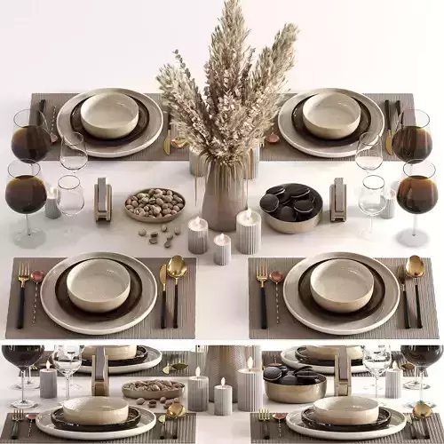 tableware-set-003 Low-poly 3D model