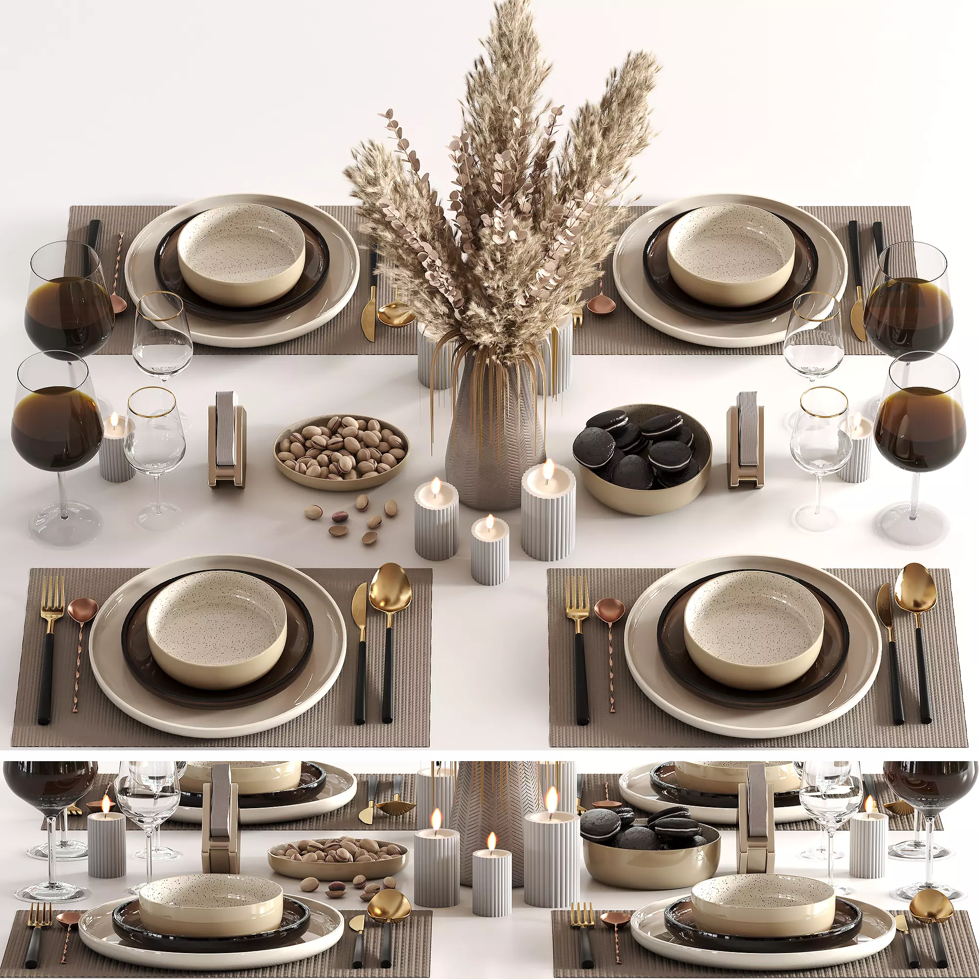 tableware-set-003 Low-poly 3D model_0