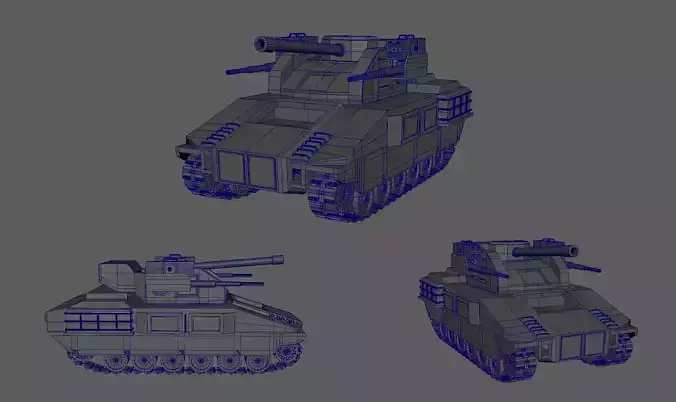 Tank Millitary Free low-poly 3D model