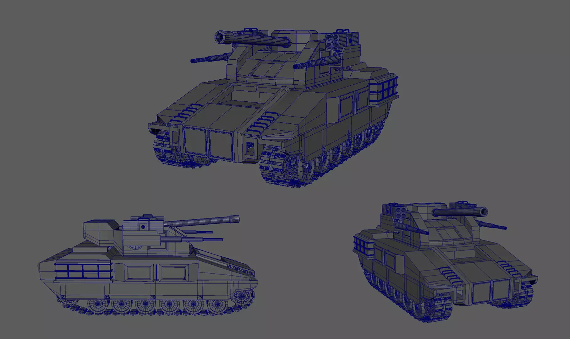 Tank Millitary Free low-poly 3D model_0