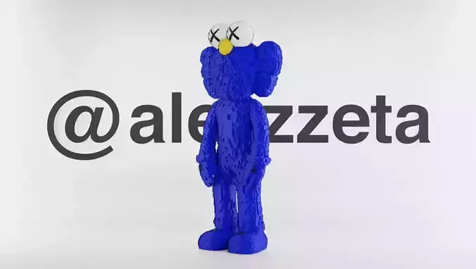Kaws BFF 8 bits Textured Low-poly 3D model