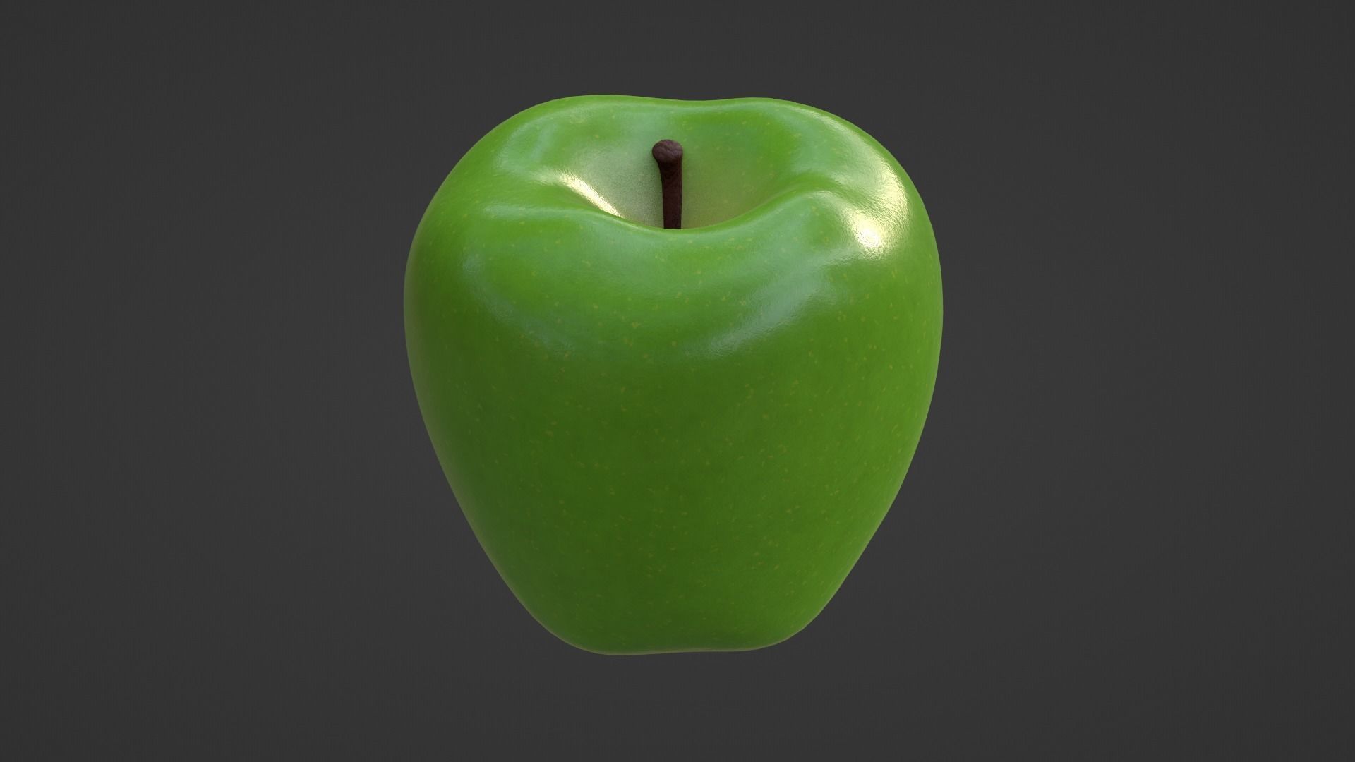 Realistic Green Apple  3D model_5
