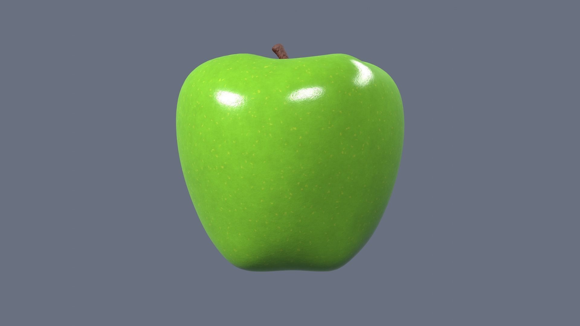 Realistic Green Apple  3D model_9