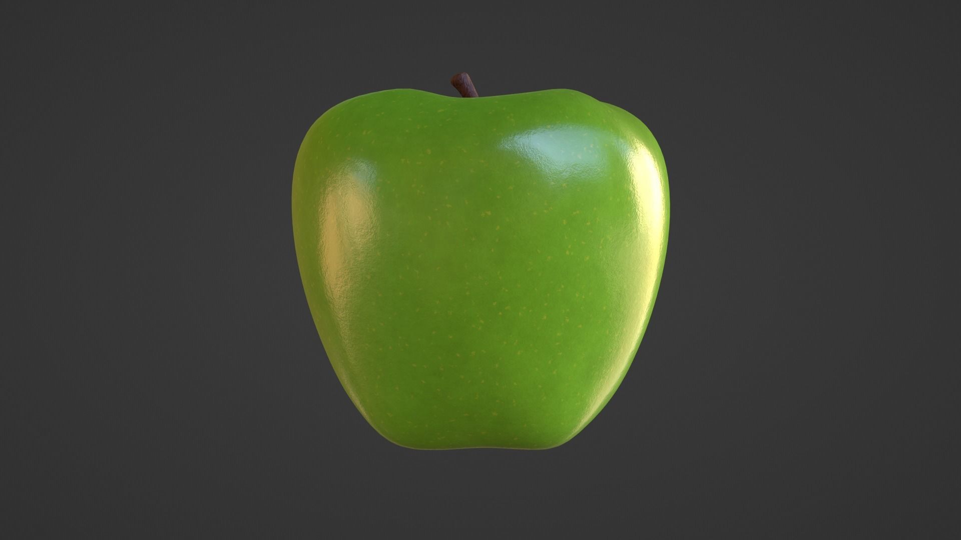 Realistic Green Apple  3D model_8