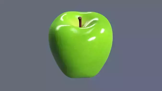 Realistic Green Apple  3D model
