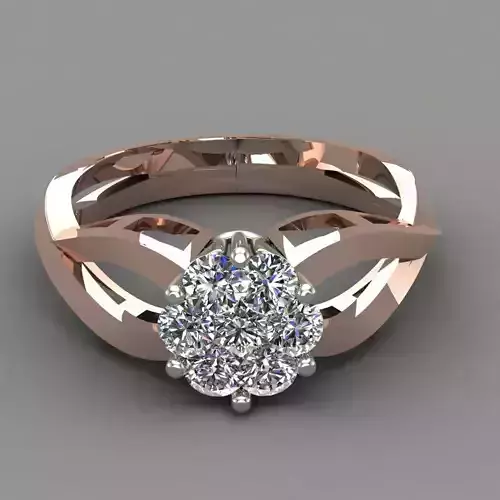 Rose Gold Diamond Ring 3D print model
