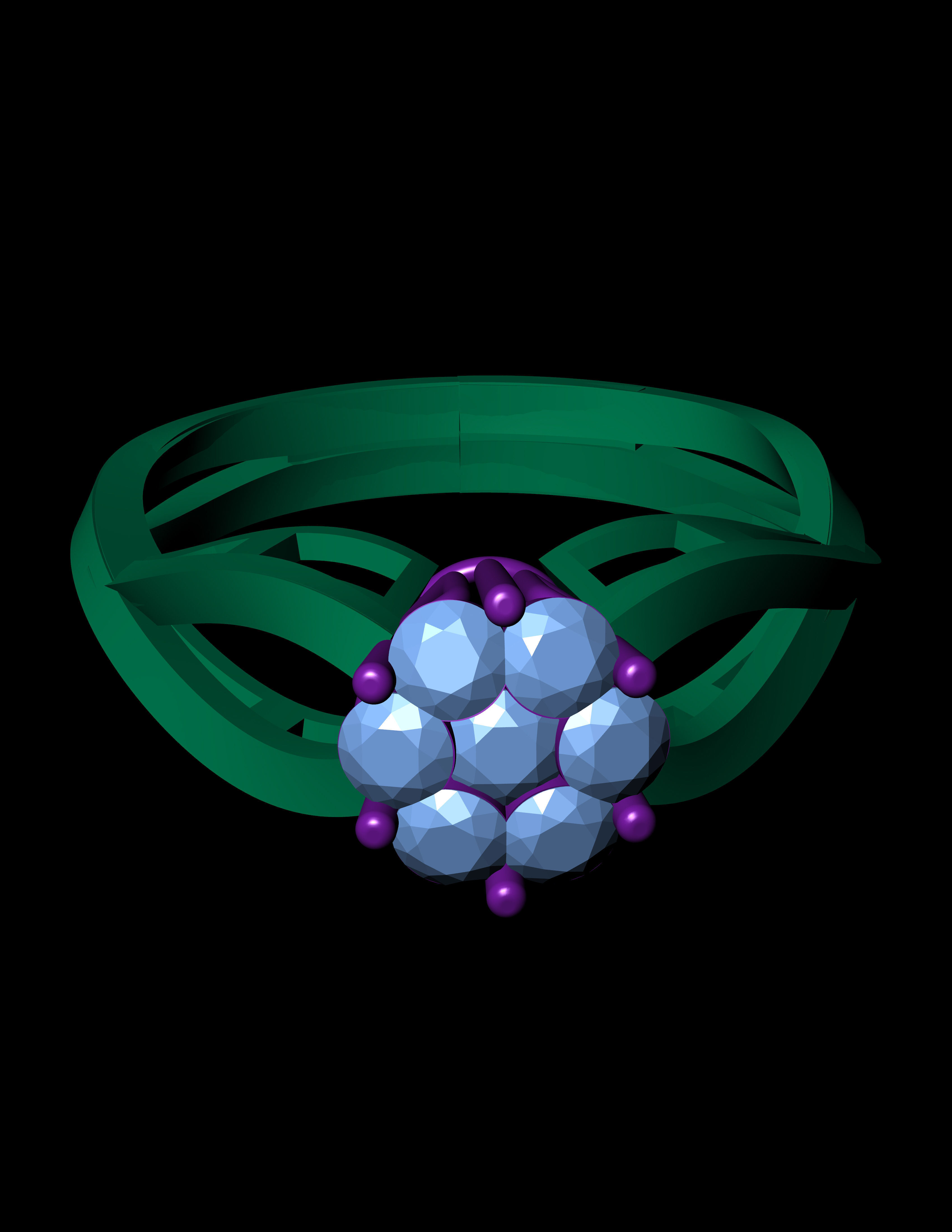 Rose Gold Diamond Ring 3D print model 3D print model_8