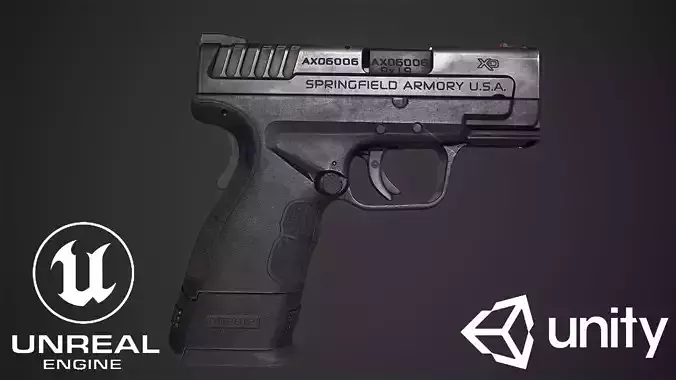 Springfield XD-MOD2 Low-poly 3D model