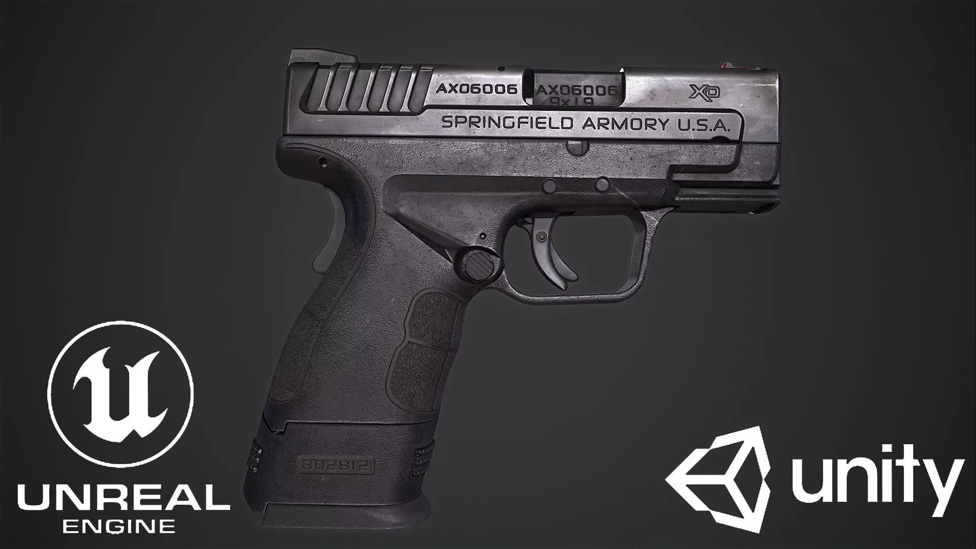 Springfield XD-MOD2 Low-poly 3D model_0