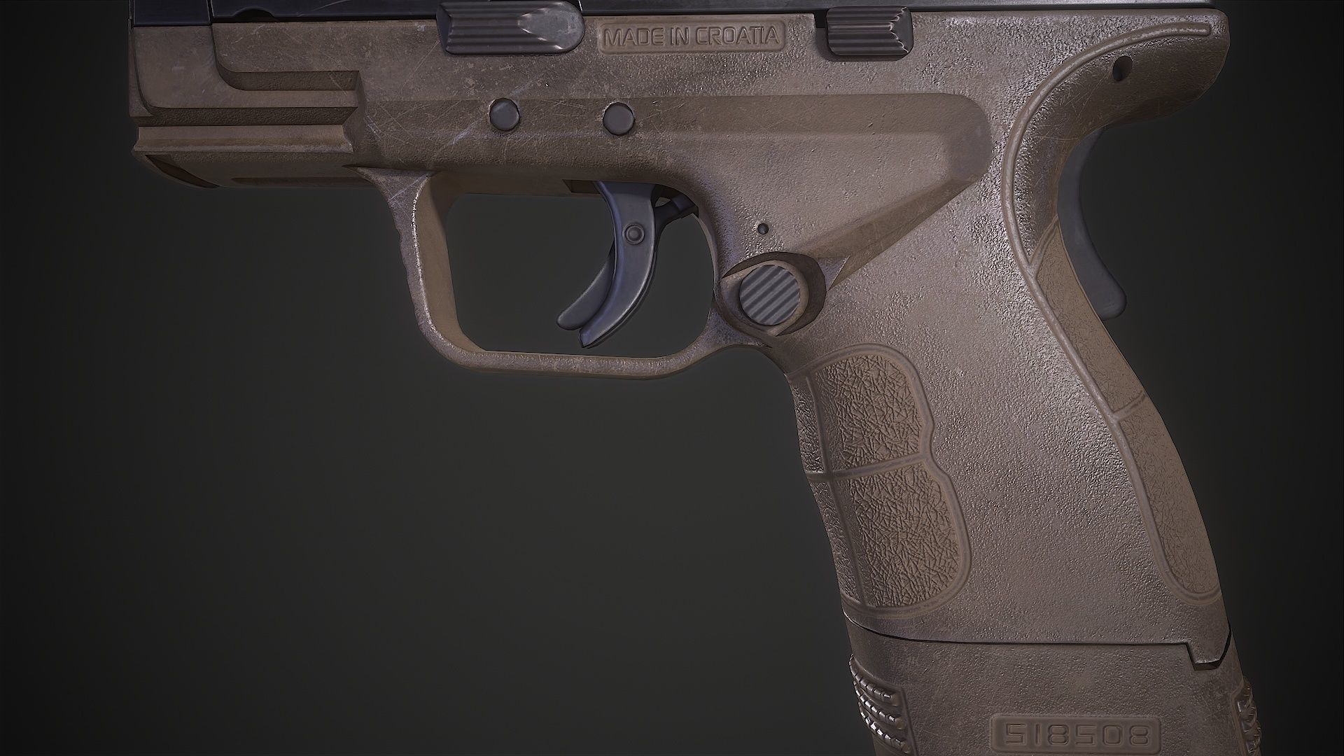 Springfield XD-MOD2 Low-poly 3D model_14