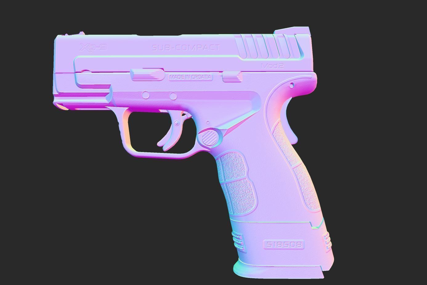 Springfield XD-MOD2 Low-poly 3D model_34