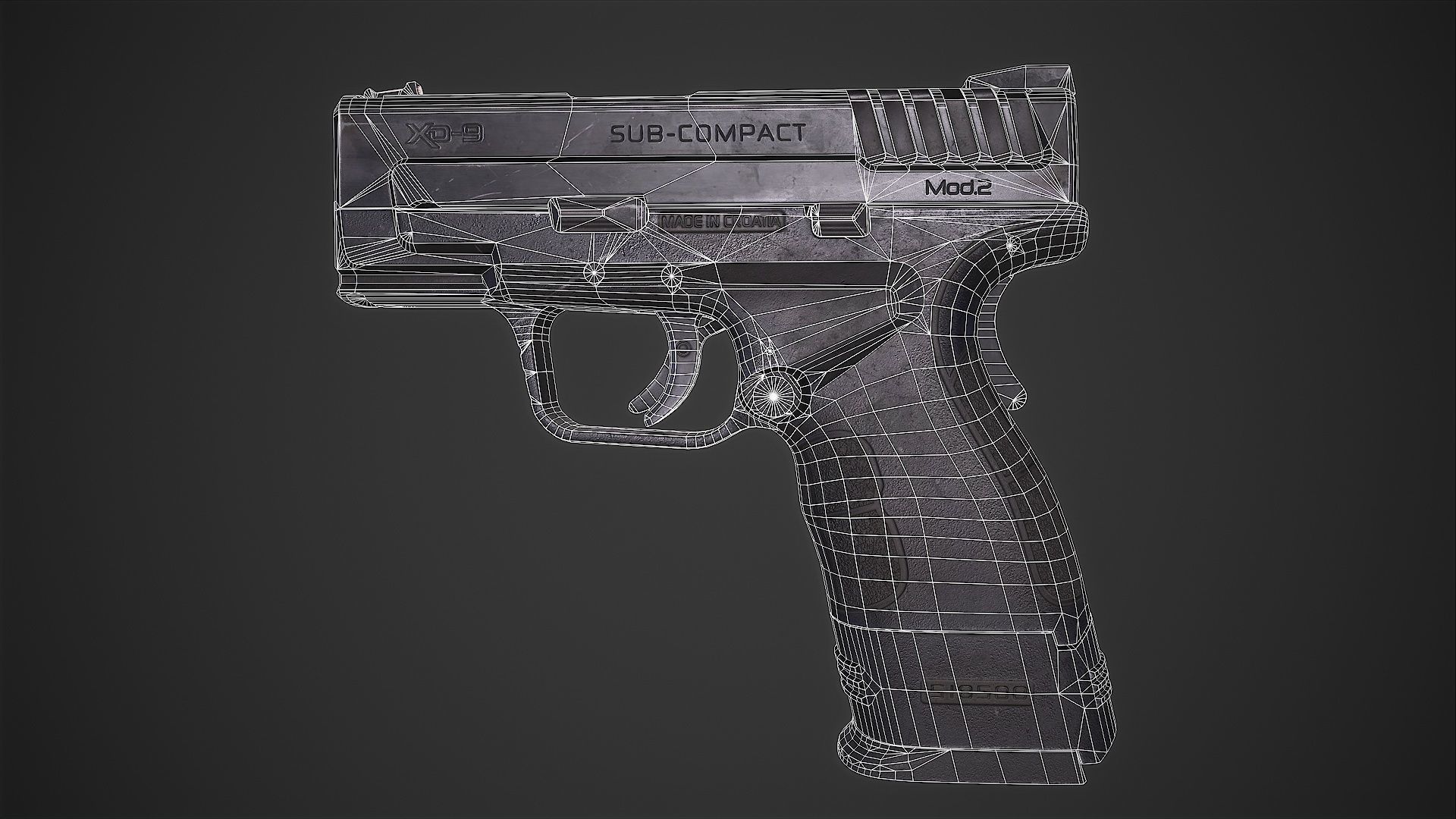 Springfield XD-MOD2 Low-poly 3D model_4