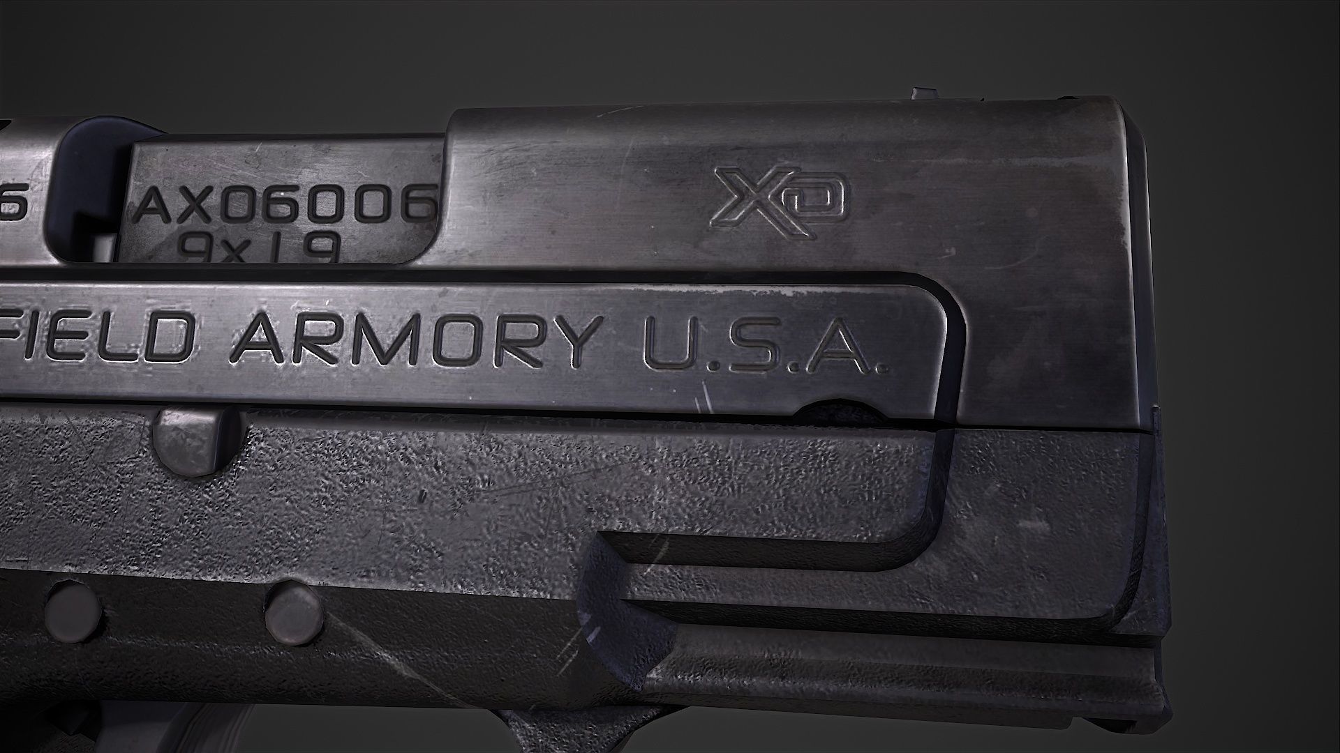 Springfield XD-MOD2 Low-poly 3D model_25