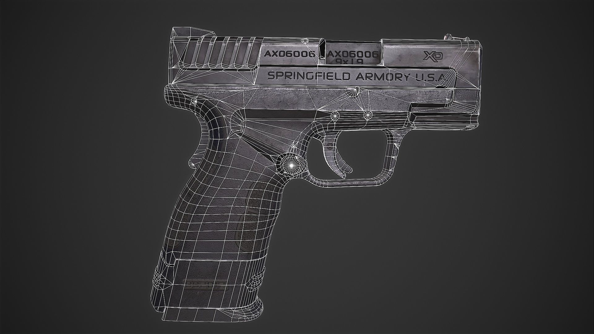 Springfield XD-MOD2 Low-poly 3D model_8