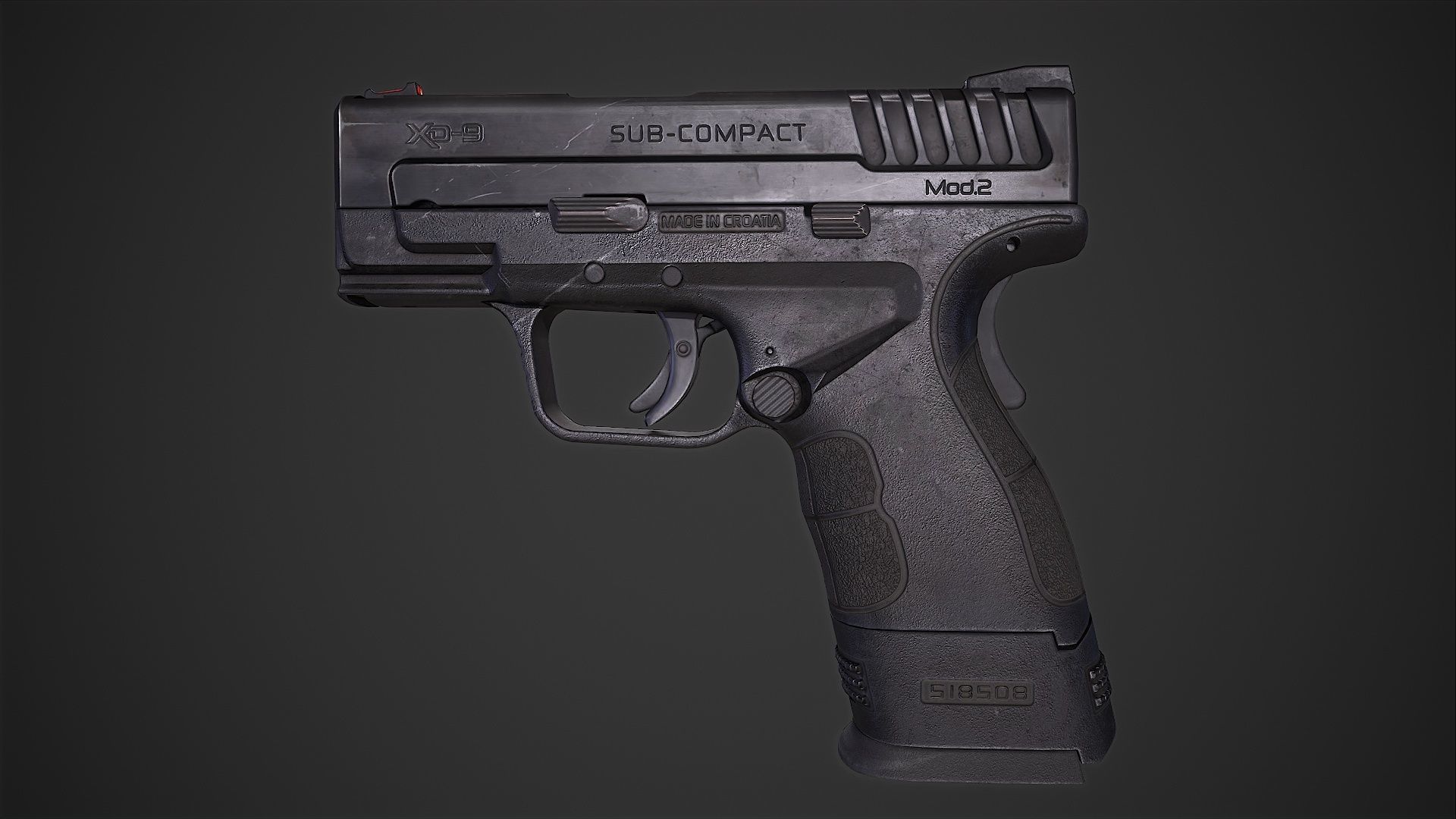 Springfield XD-MOD2 Low-poly 3D model_6