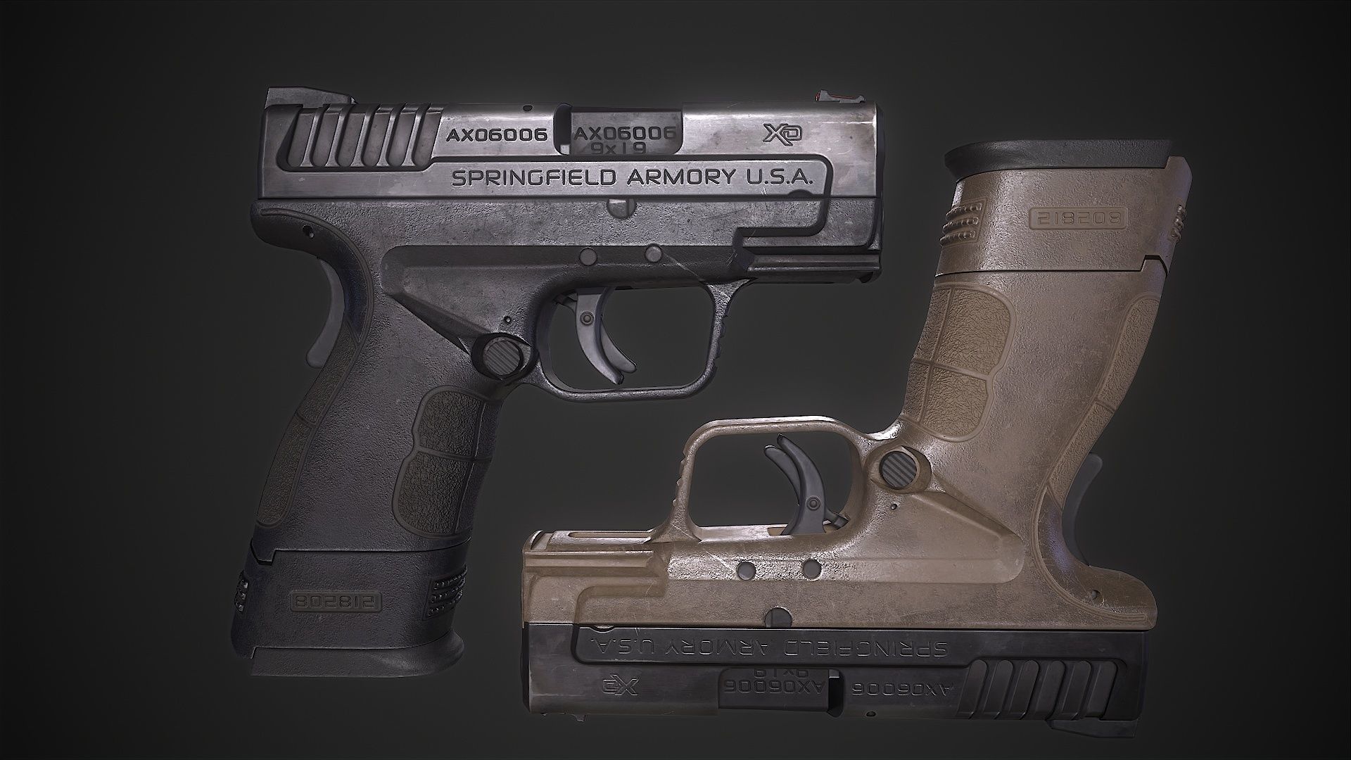 Springfield XD-MOD2 Low-poly 3D model_3
