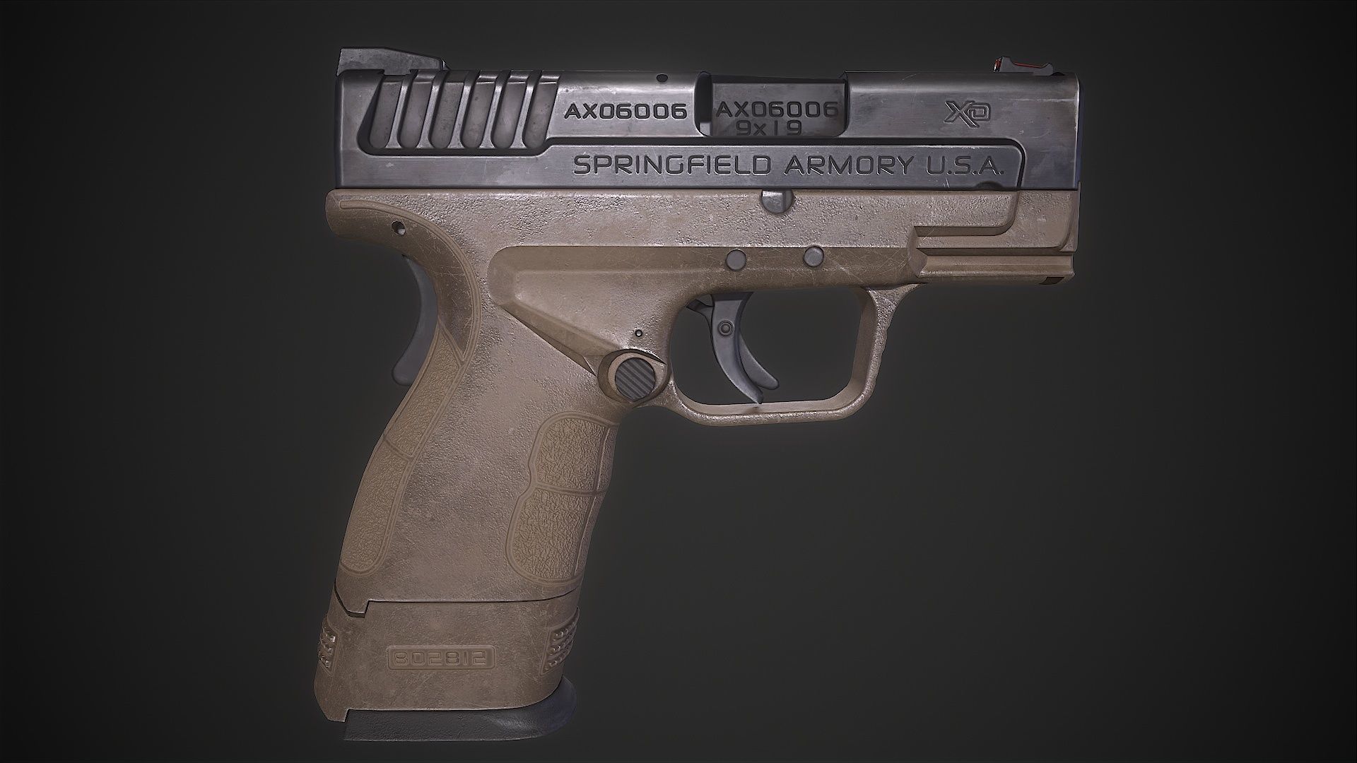 Springfield XD-MOD2 Low-poly 3D model_5