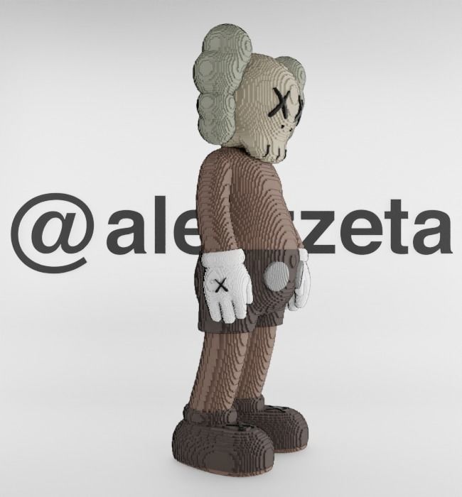 Kaws Companion x BFF 8 bits Textured Low-poly 3D model_16