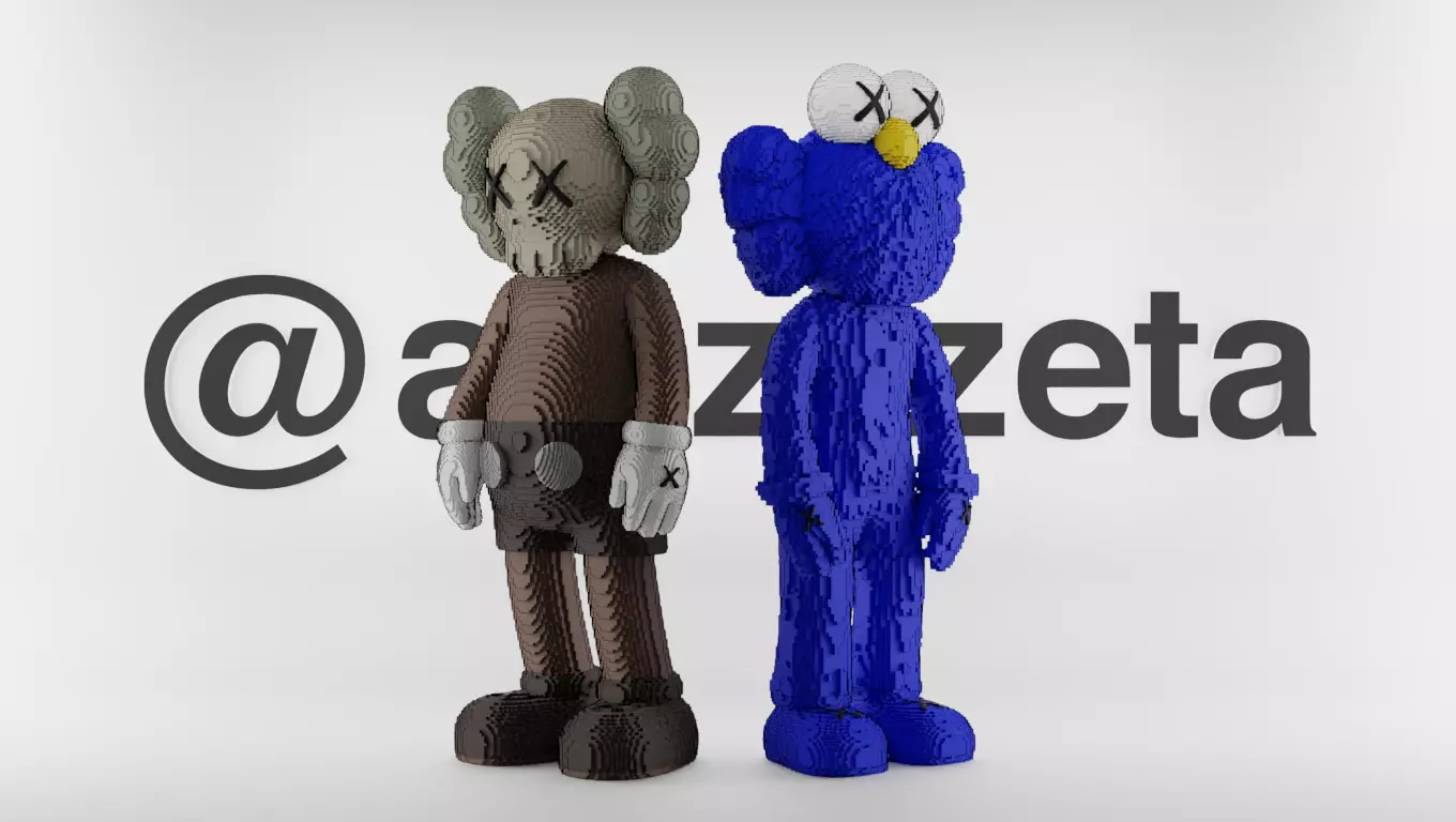 Kaws Companion x BFF 8 bits Textured Low-poly 3D model_0