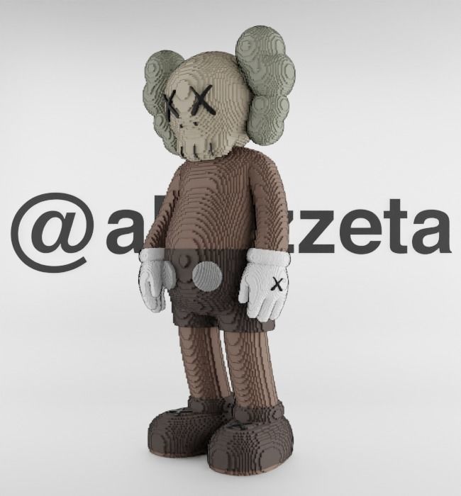 Kaws Companion x BFF 8 bits Textured Low-poly 3D model_3