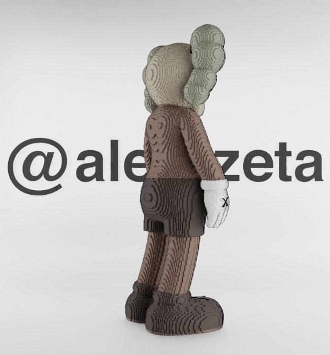 Kaws Companion x BFF 8 bits Textured Low-poly 3D model_13