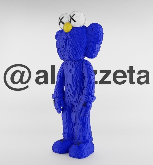 Kaws Companion x BFF 8 bits Textured Low-poly 3D model_21
