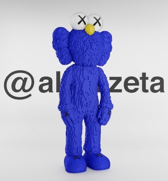 Kaws Companion x BFF 8 bits Textured Low-poly 3D model_36