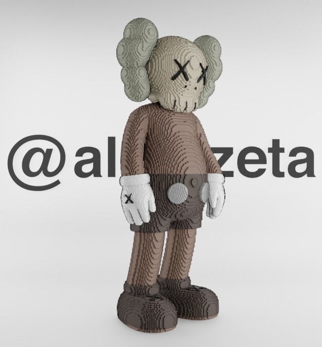 Kaws Companion x BFF 8 bits Textured Low-poly 3D model_17