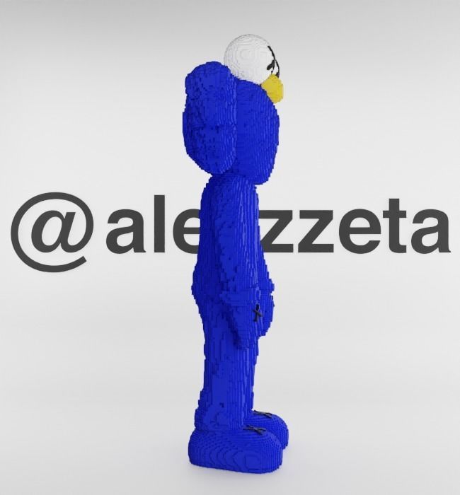 Kaws Companion x BFF 8 bits Textured Low-poly 3D model_33