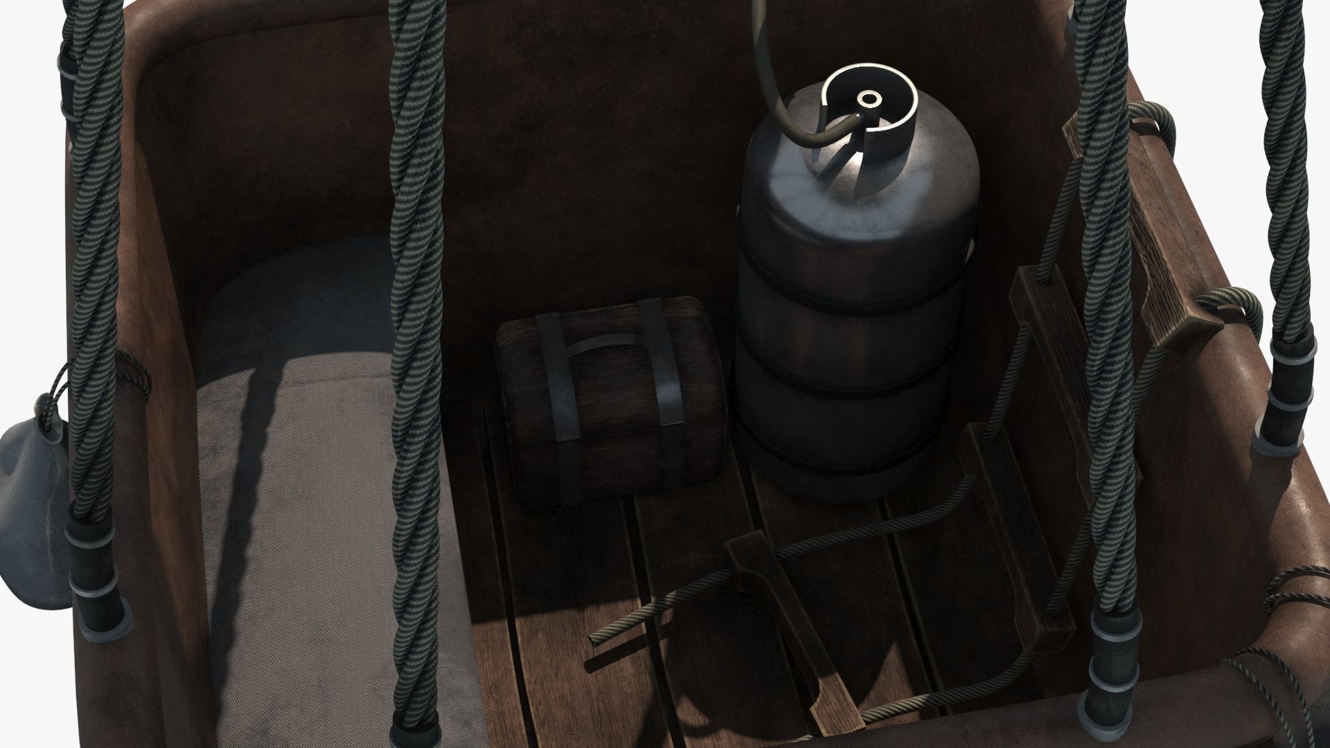 Hot Air Balloon Low-poly 3D model_19