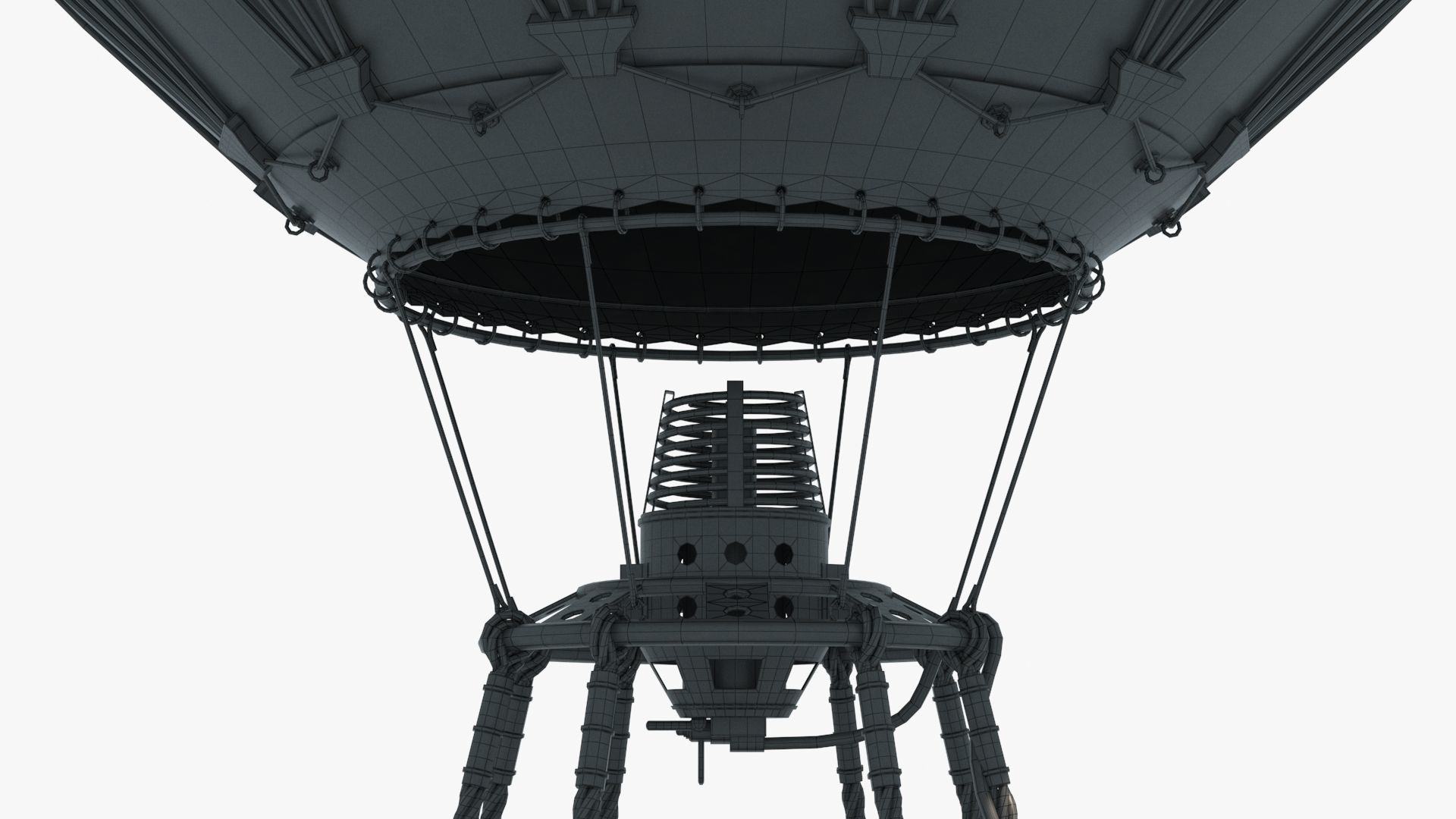 Hot Air Balloon Low-poly 3D model_22