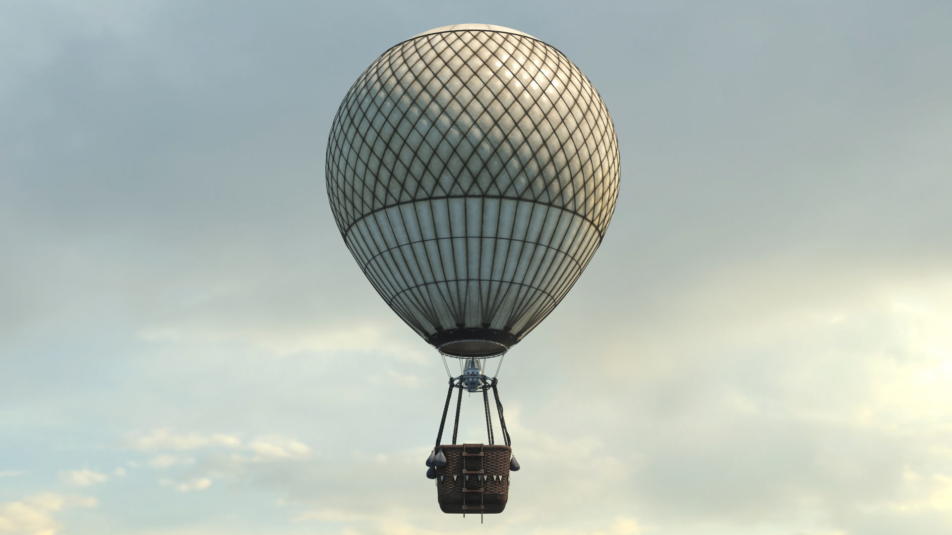Hot Air Balloon Low-poly 3D model_2