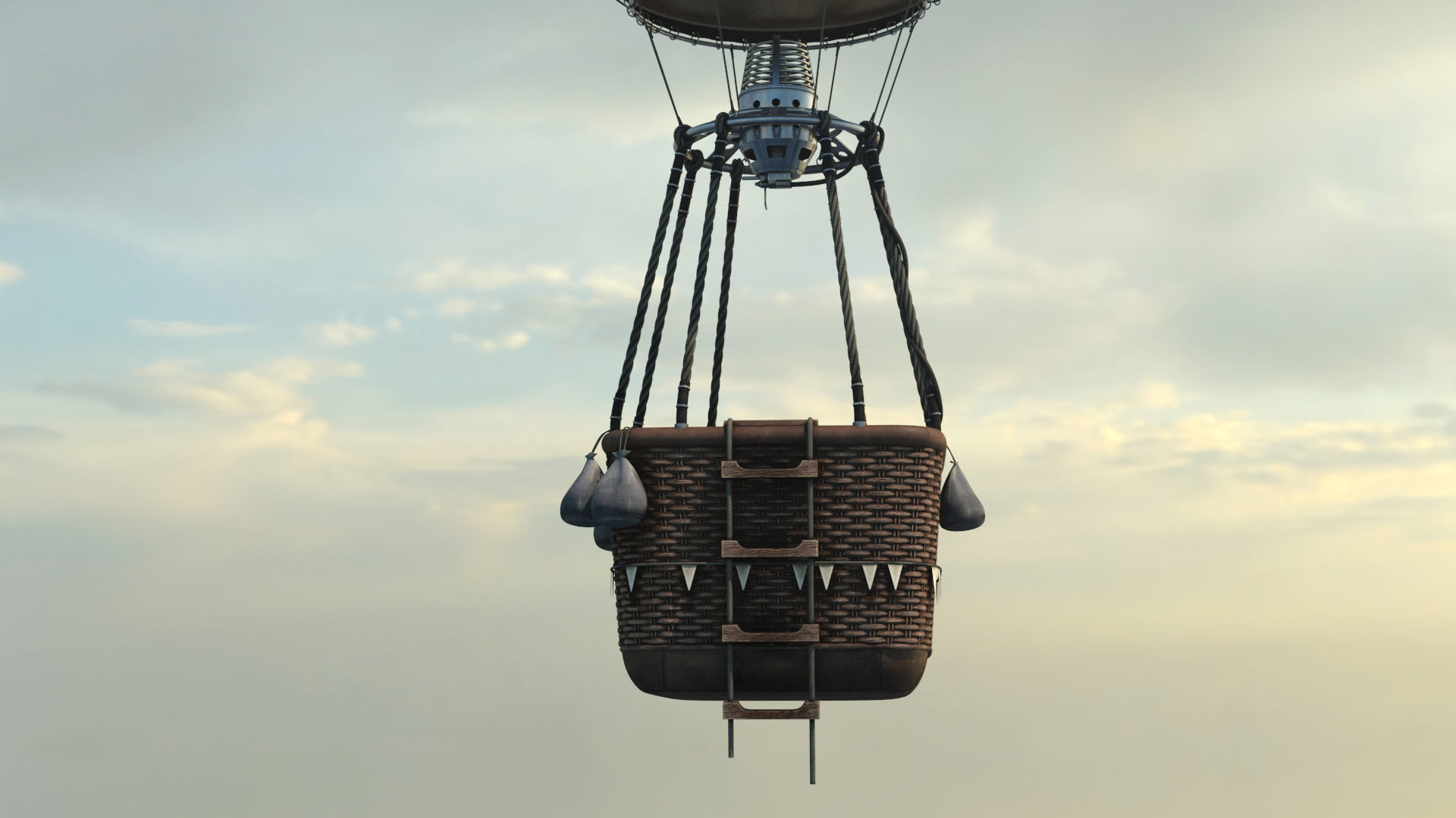 Hot Air Balloon Low-poly 3D model_3