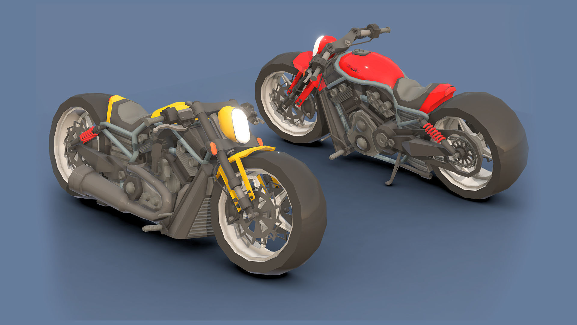 Motorbikes Pack  Low-poly 3D model_7