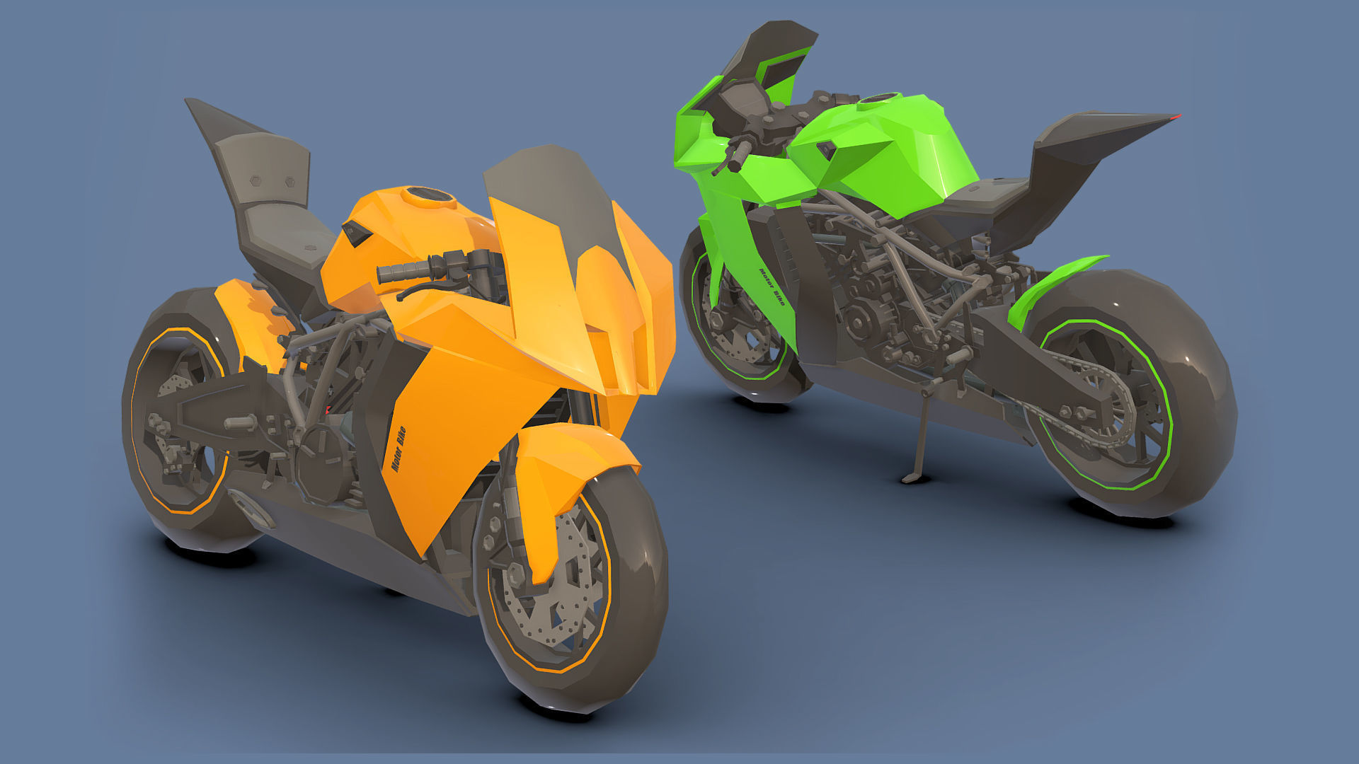 Motorbikes Pack  Low-poly 3D model_3