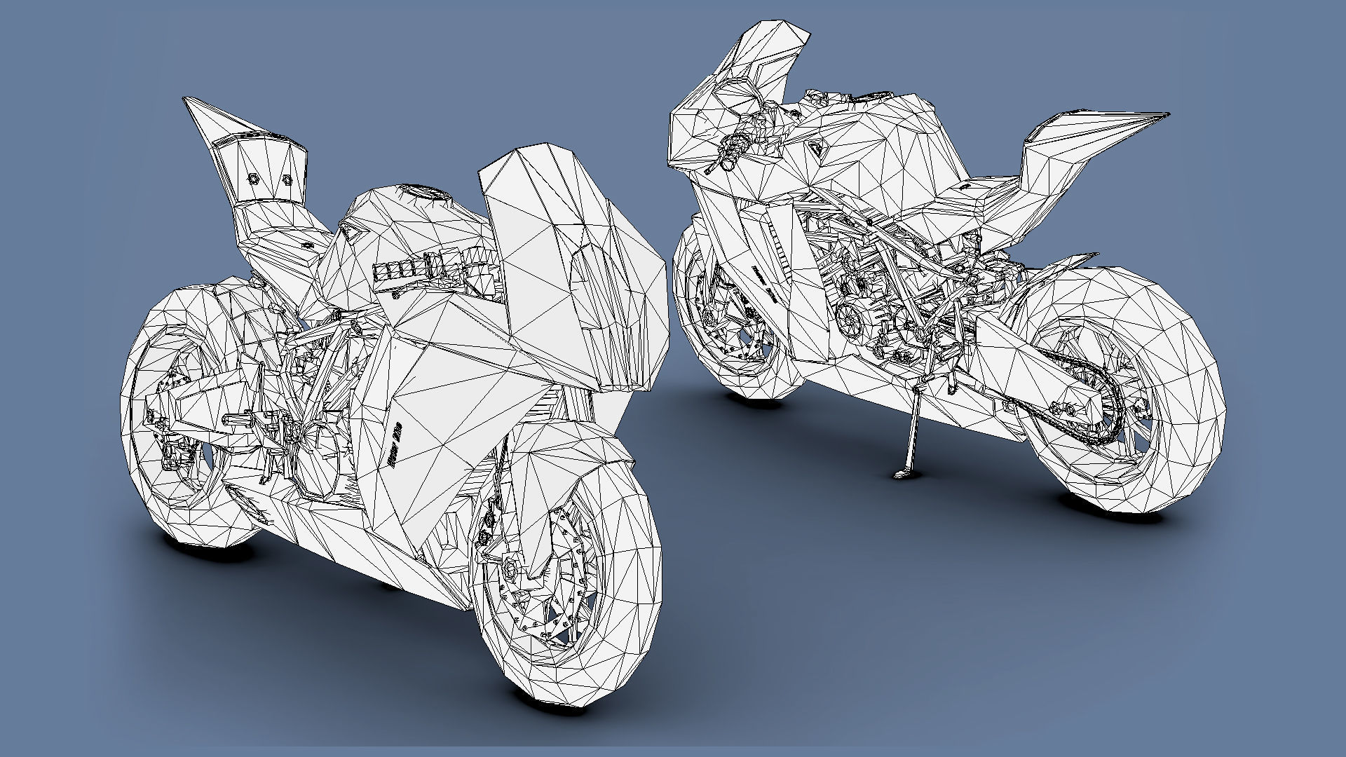 Motorbikes Pack  Low-poly 3D model_4