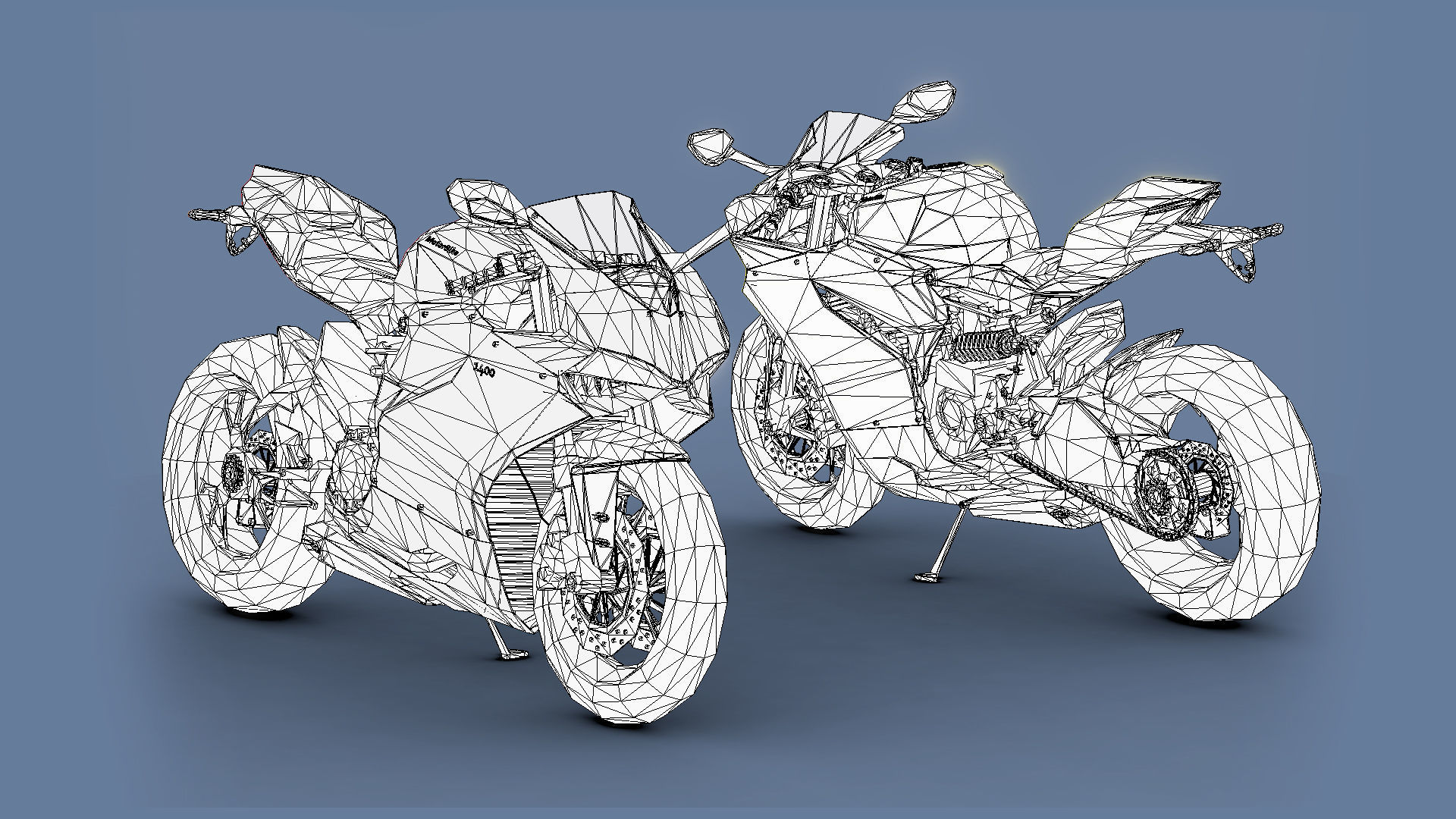 Motorbikes Pack  Low-poly 3D model_10