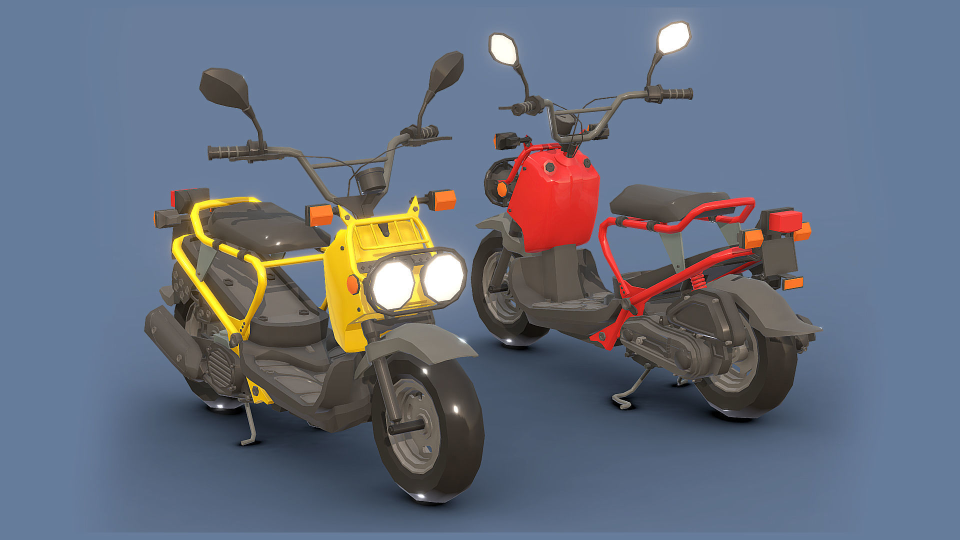 Motorbikes Pack  Low-poly 3D model_13