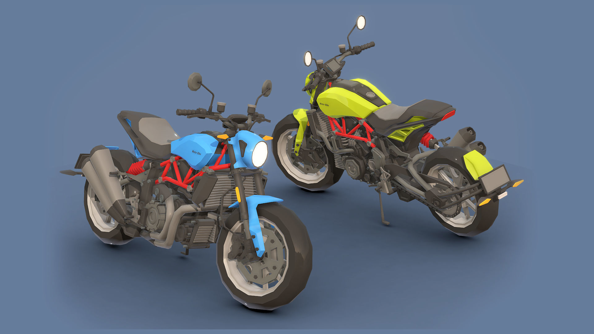 Motorbikes Pack  Low-poly 3D model_15