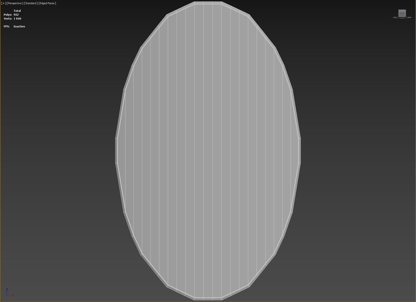 Slavic ellipse leather shield-painted white with rooster symbol Low-poly 3D model_8