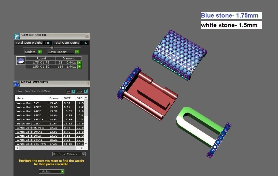12mm quban with stone 3D print model_1
