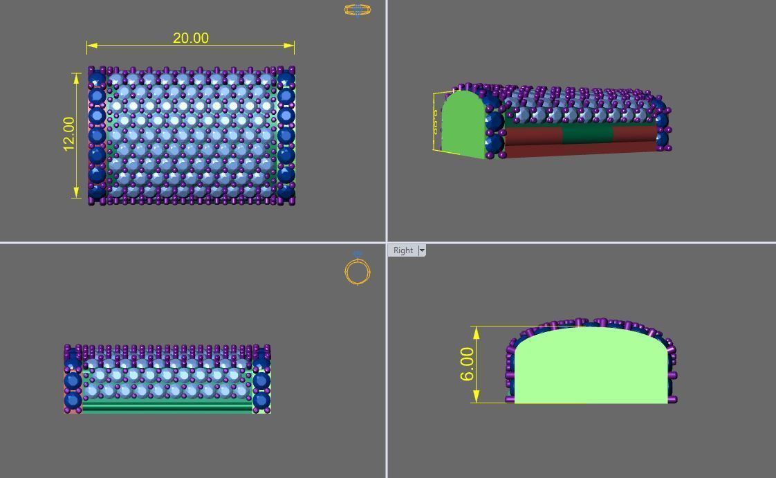 12mm quban with stone 3D print model_2