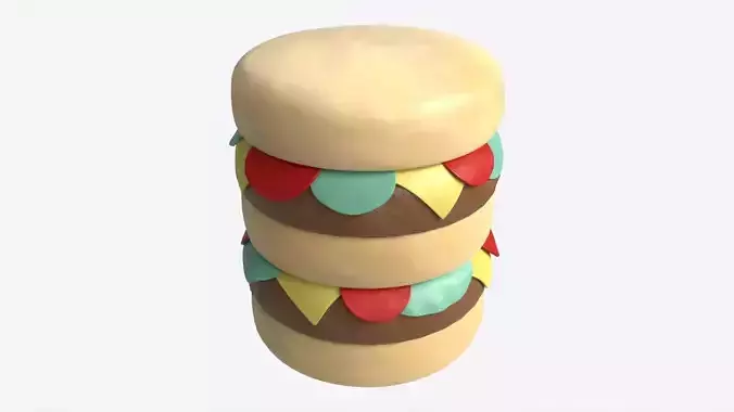 Cheeseburger Cake Tall 3D model