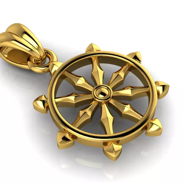 Ship Wheel Pendant necklace charm 3D printable Jewelry 3D print model