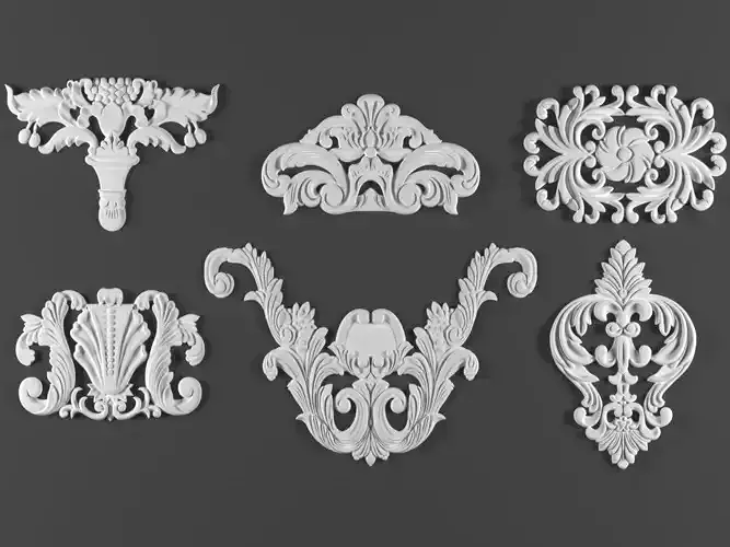 6 ornamental classic decoration 3d model kitbash vol 16