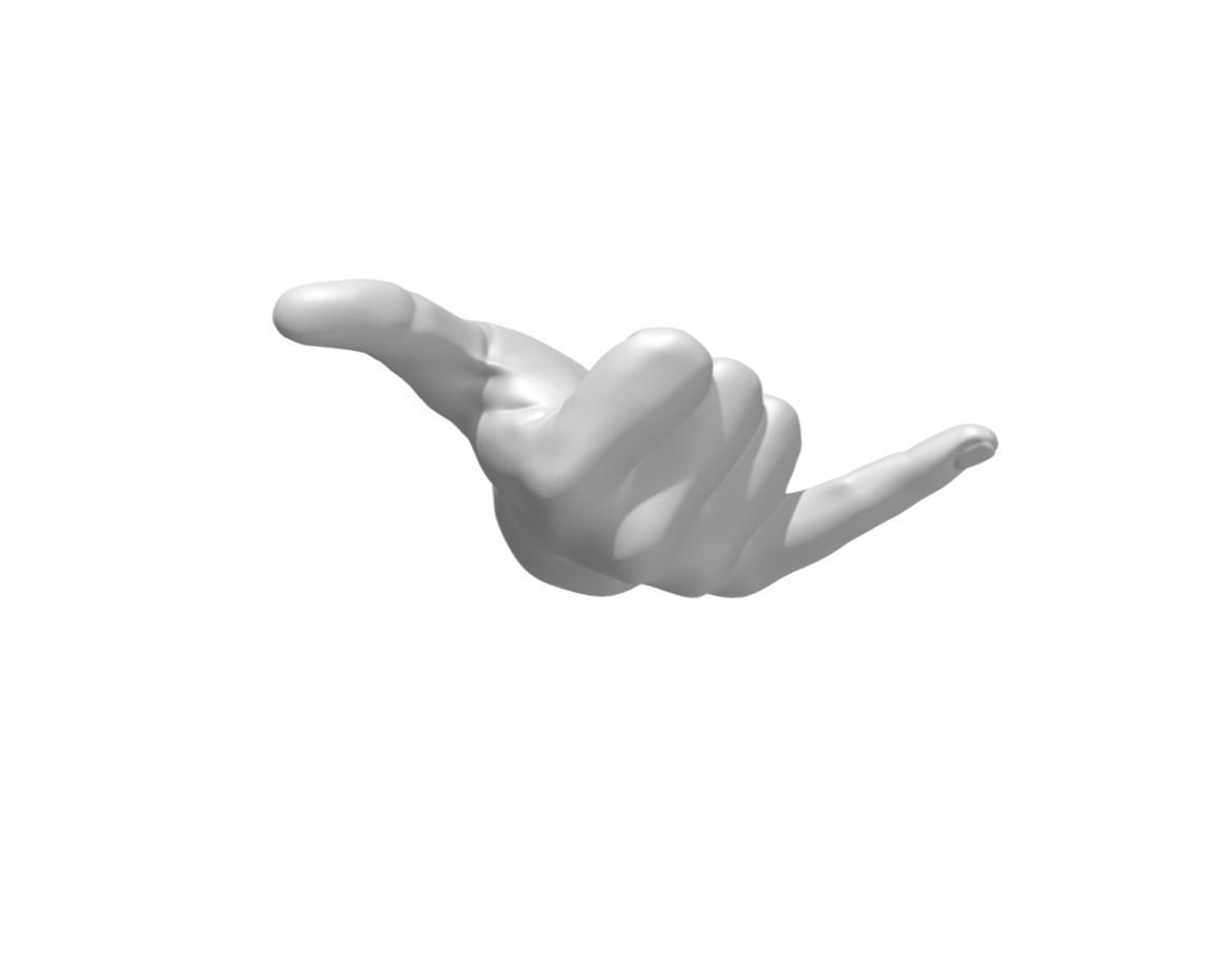 The shaka sign - hand hang loose - Yo Brother 3D print model_3